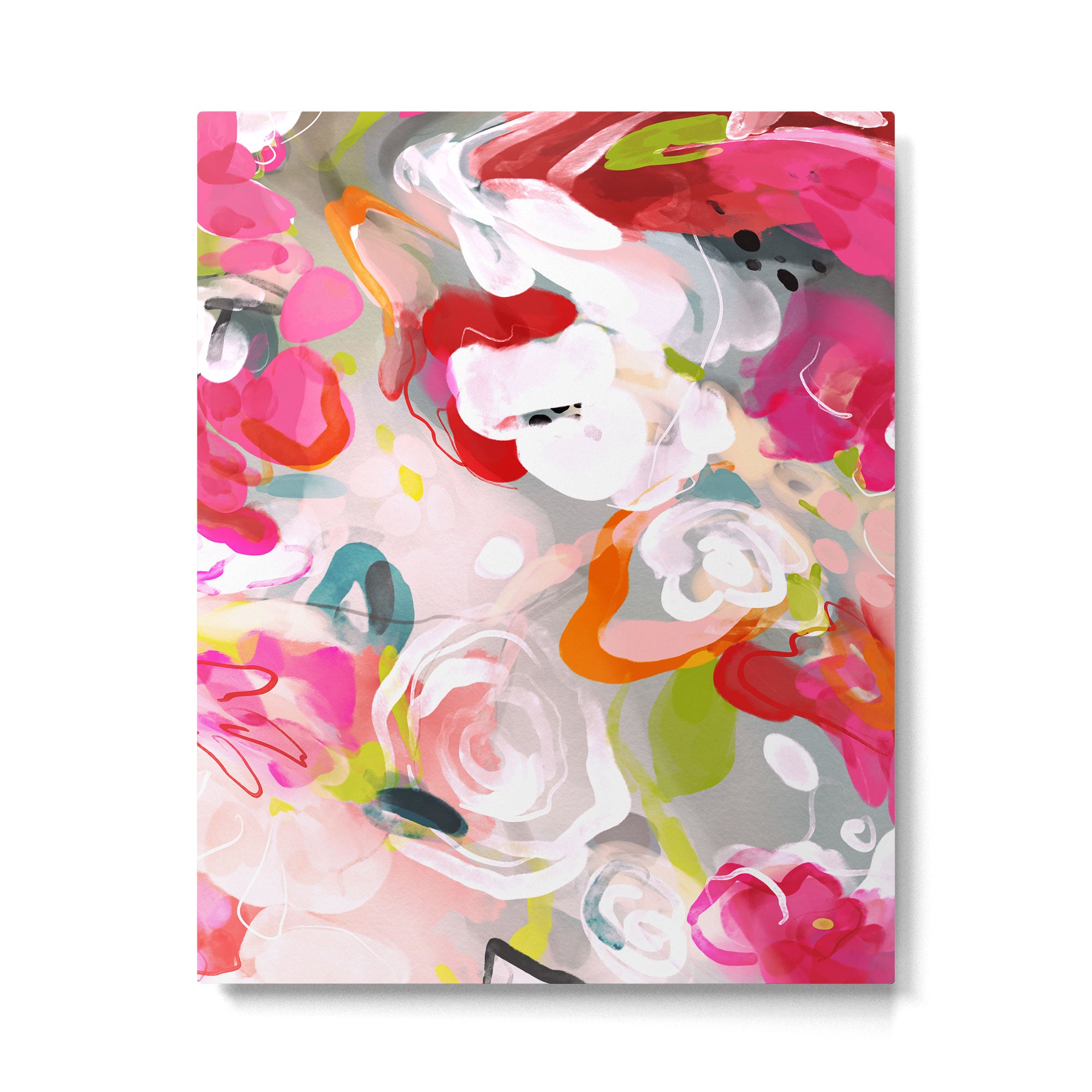 Dream flowers in pink rose floral abstract art Metal Print Gallery Image 6