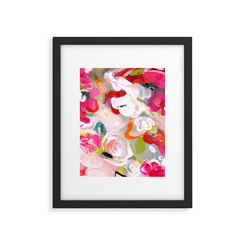 Dream flowers in pink rose floral abstract art Framed Art Print Gallery Image 4