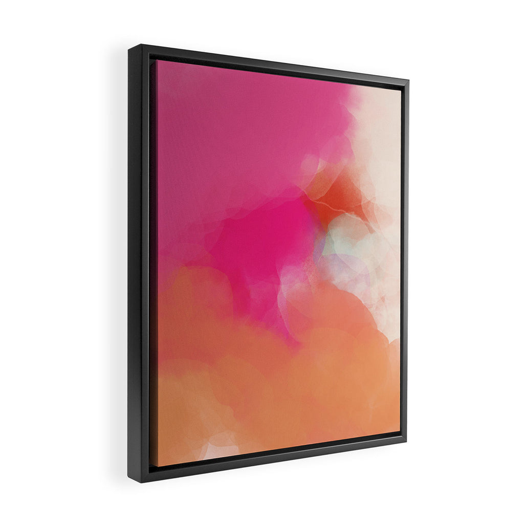 dreamy days in pink peach aquarell Framed Canvas Print Gallery Image 2