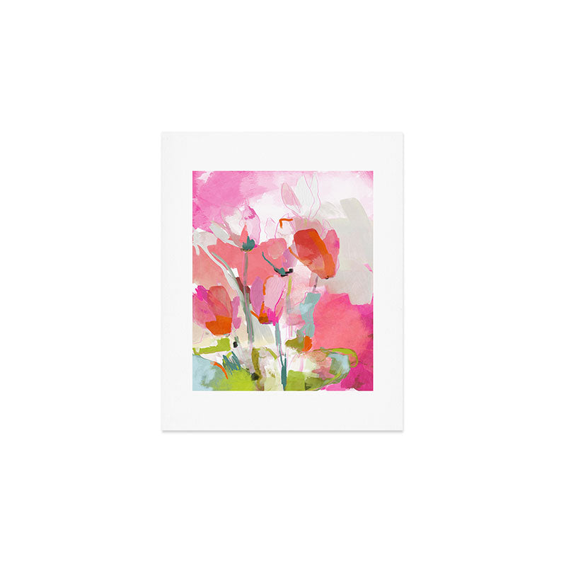 Floral abstract pink art Art Print Gallery Image 1