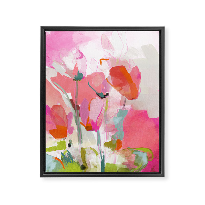 Floral abstract pink art Framed Canvas Print Gallery Image 6