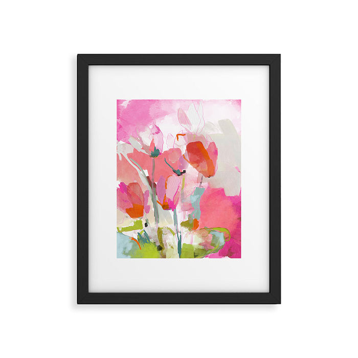 Floral abstract pink art Framed Art Print Gallery Image 1