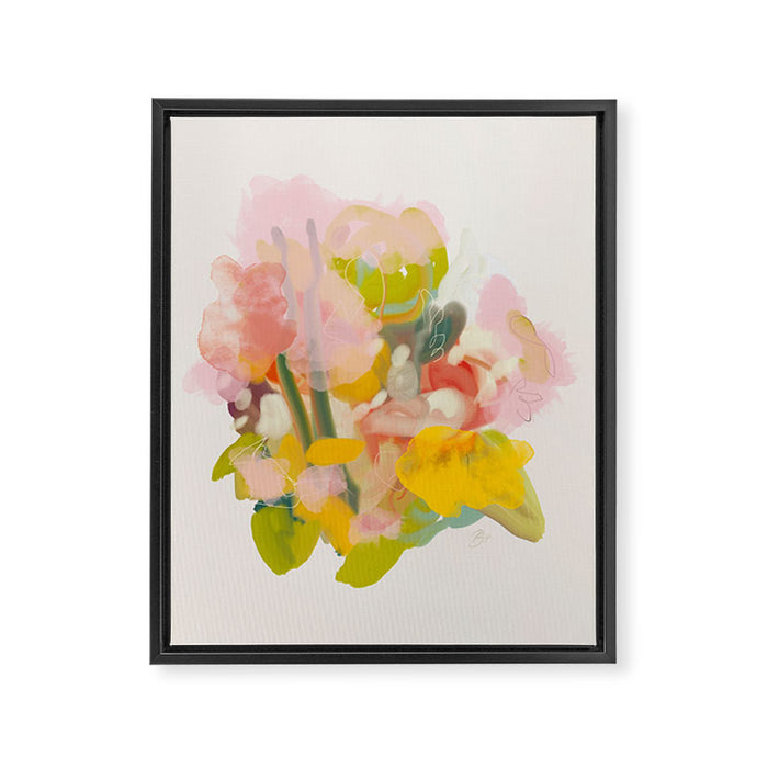 floral abstract spring bouquet Framed Canvas Print Gallery Image 1