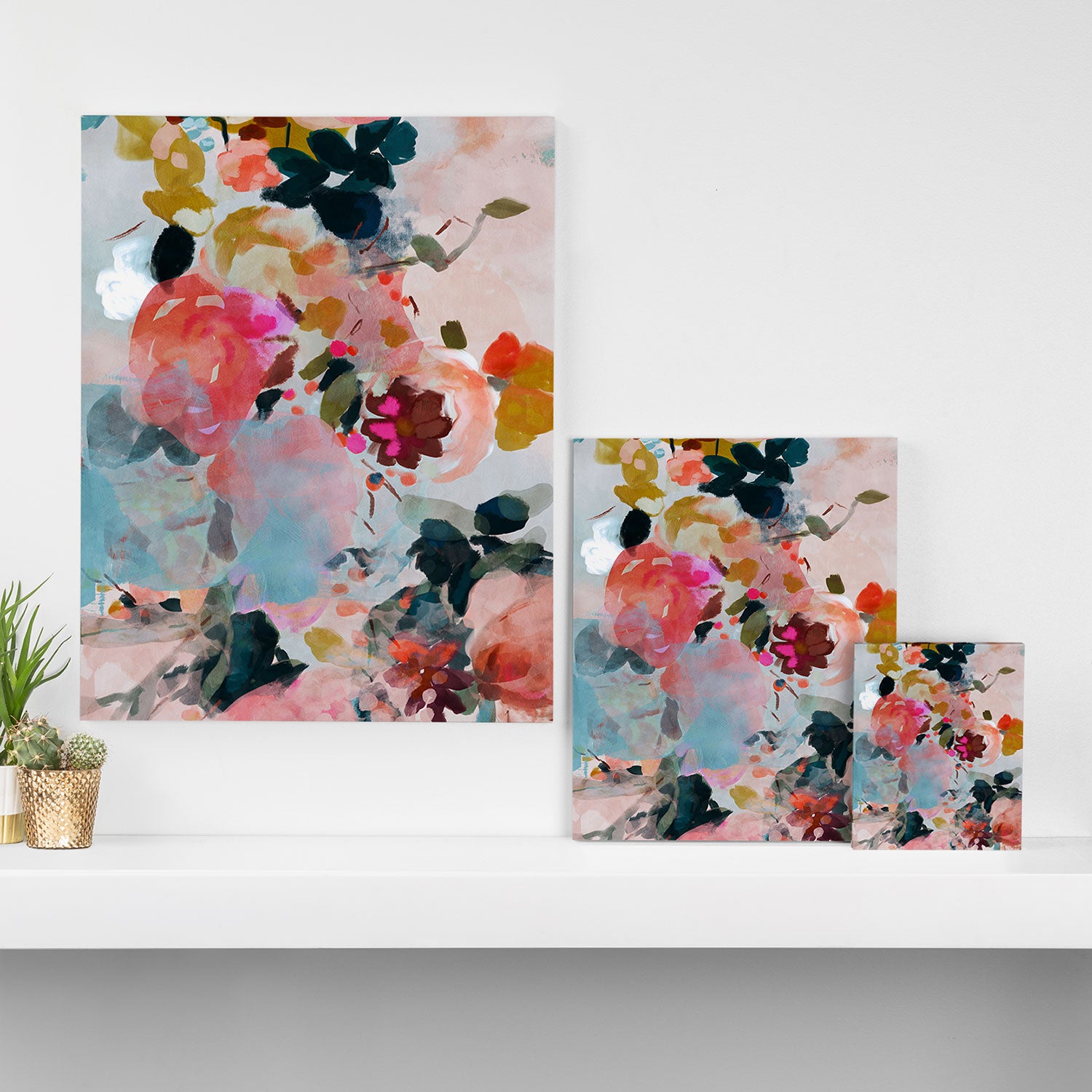 floral bloom abstract painting Canvas Print Gallery Image 3