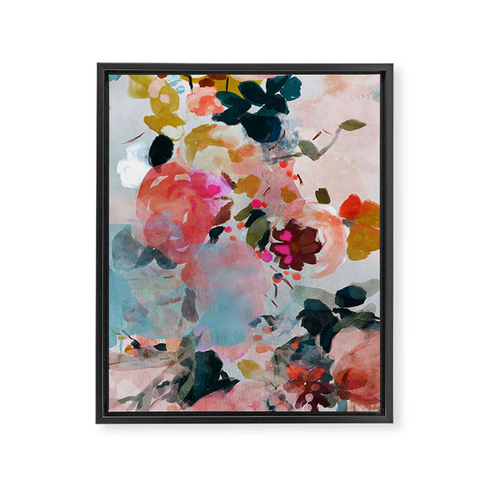 floral bloom abstract painting Framed Canvas Print Gallery Image 1