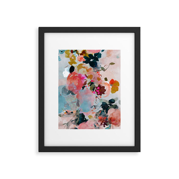 floral bloom abstract painting Framed Art Print Gallery Image 1