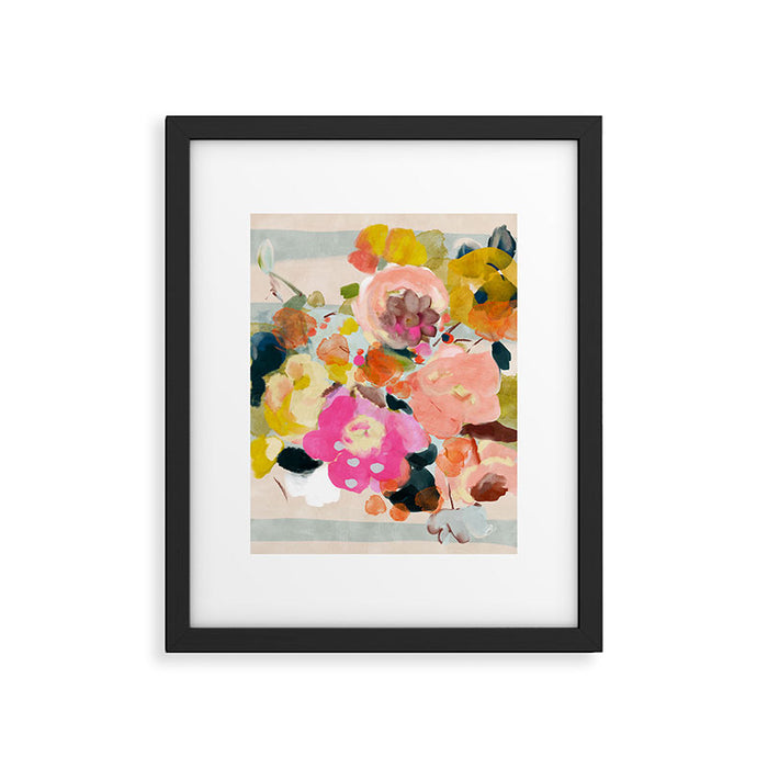 floral bouquet from above abstract art Framed Art Print Gallery Image 1