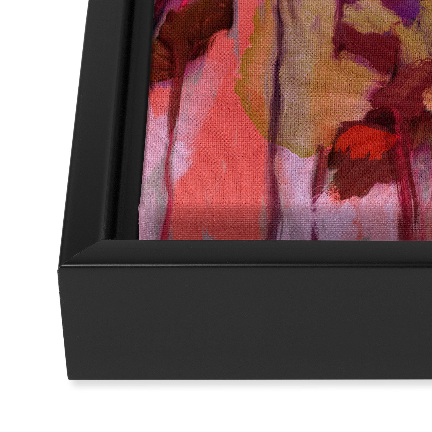 floral pink abstract Framed Canvas Print Gallery Image 3
