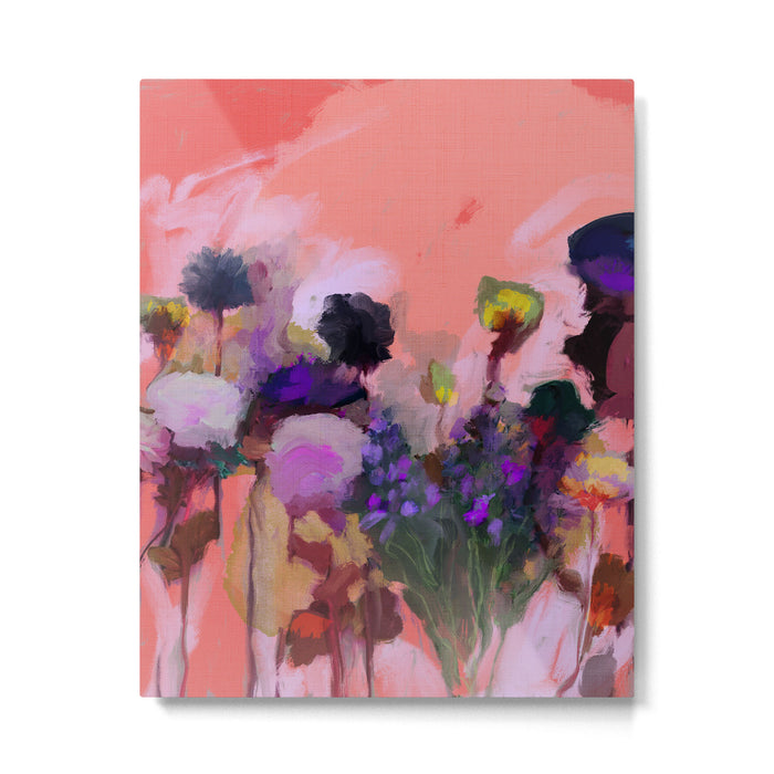floral pink abstract Metal Print Gallery Image 1
