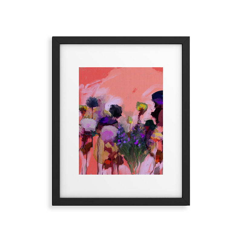 floral pink abstract Framed Art Print Gallery Image 6