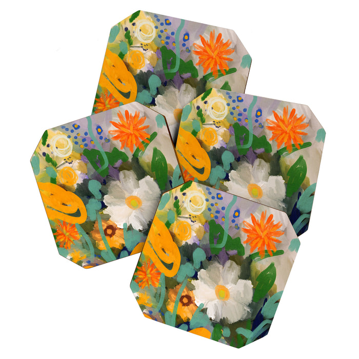 floral spring abstract painting Coaster Gallery Image 1
