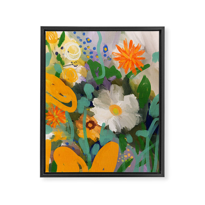 floral spring abstract painting Framed Canvas Print Gallery Image 1