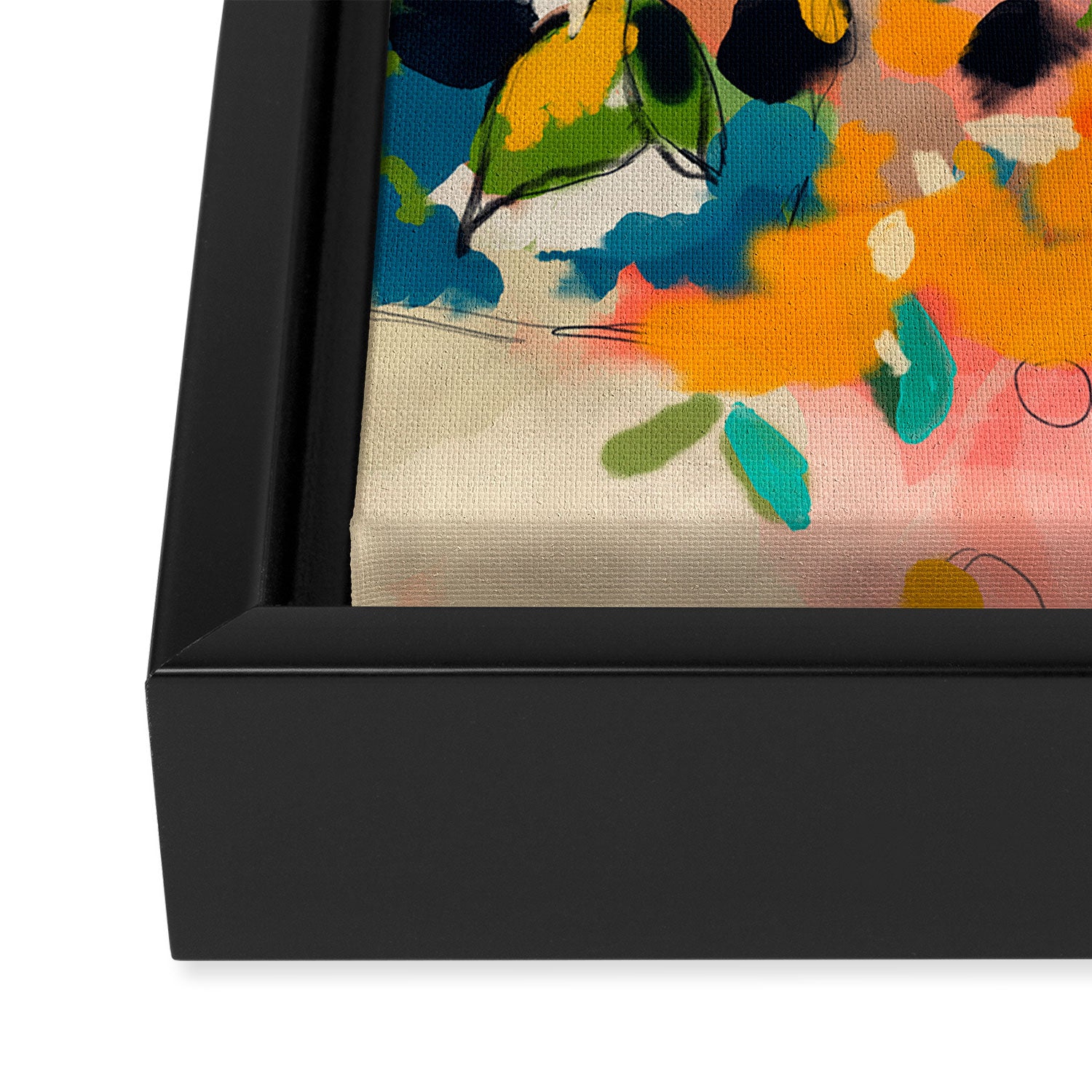 garden with sea view and olive tree Framed Canvas Print Gallery Image 3