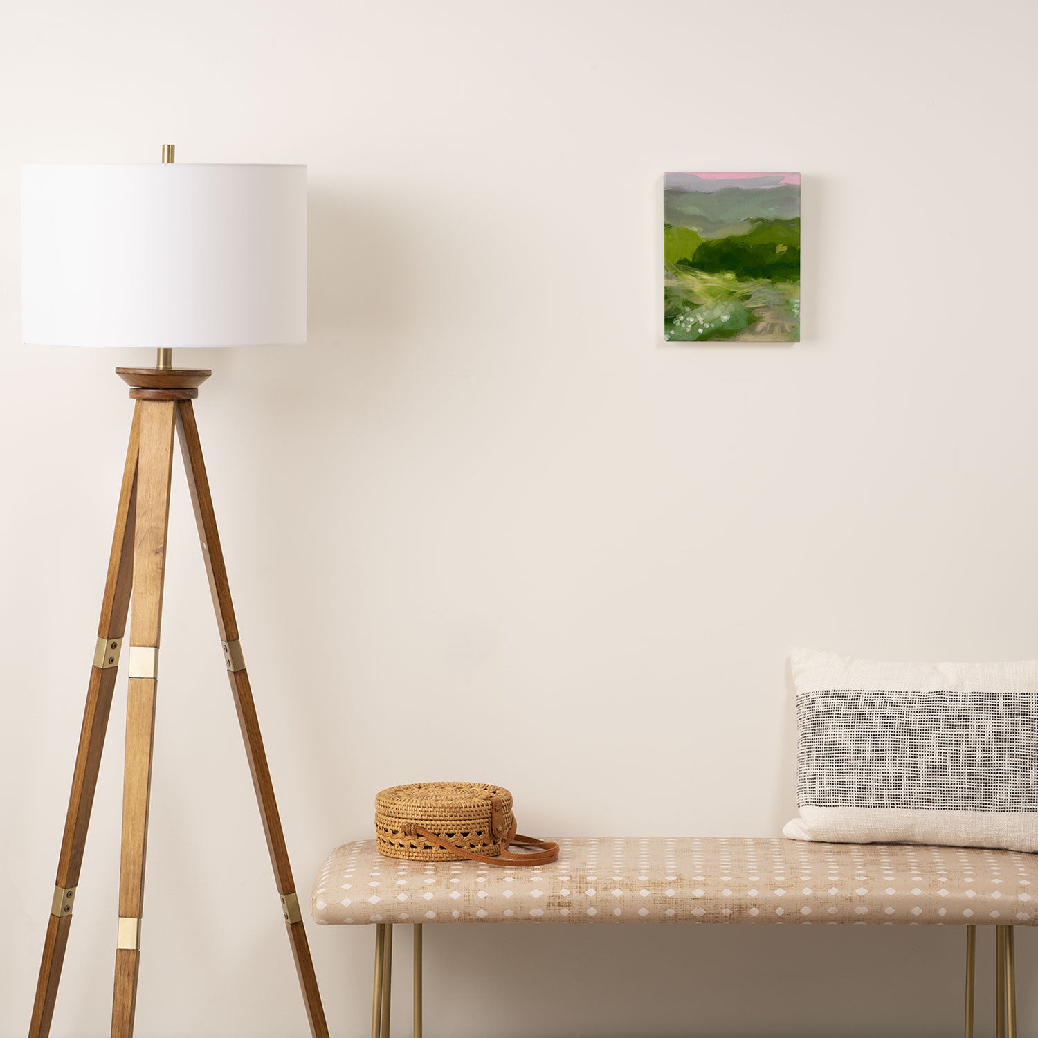 green abstract landscape art Canvas Print Gallery Image 2