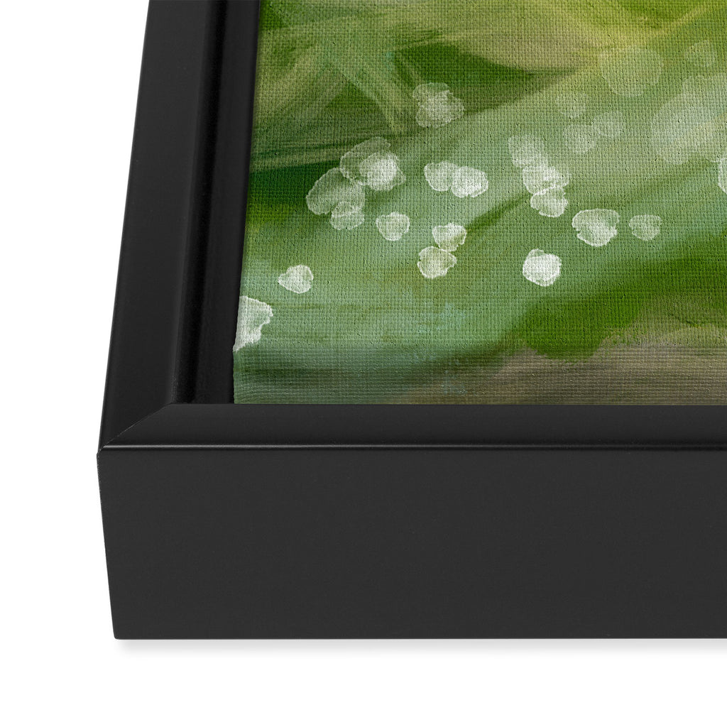 green abstract landscape art Framed Canvas Print Gallery Image 3