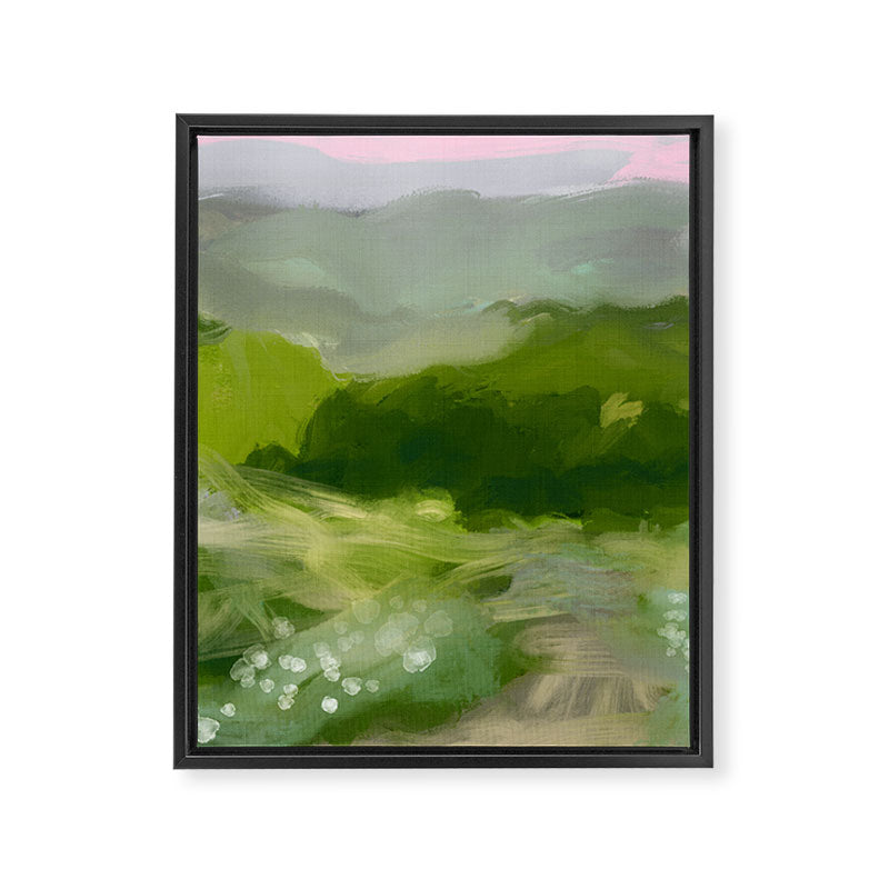 green abstract landscape art Framed Canvas Print Gallery Image 8