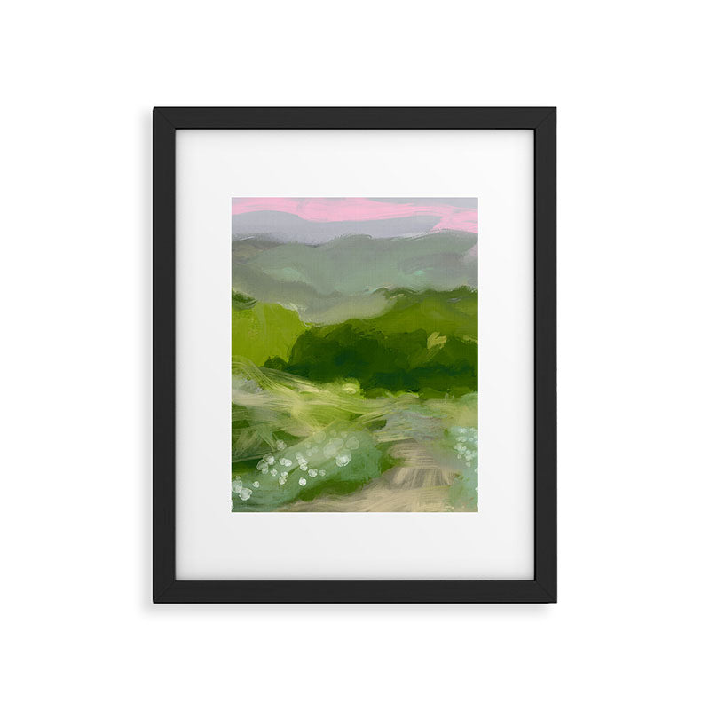 green abstract landscape art Framed Art Print Gallery Image 4