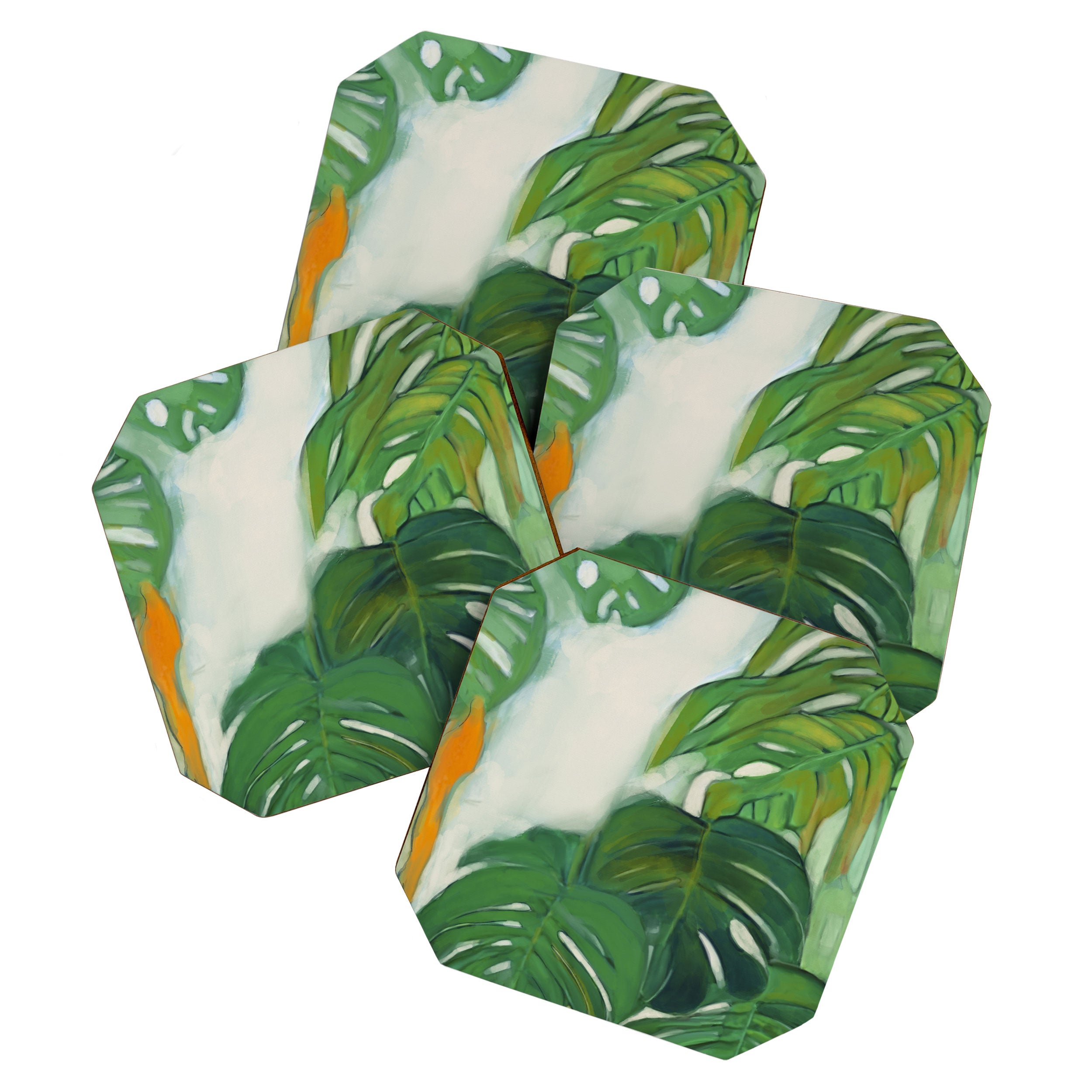 Green Abstract Plants Coaster Gallery Image 1