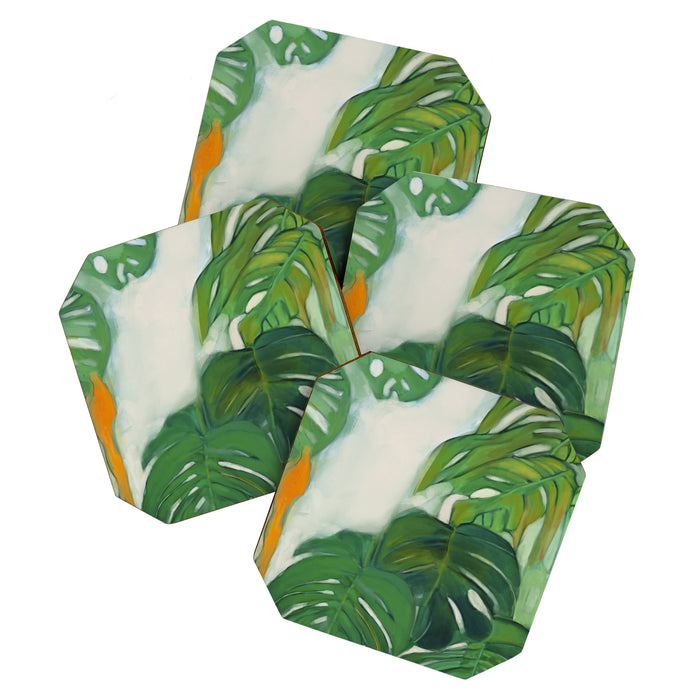 Green Abstract Plants Coaster Gallery Image 1