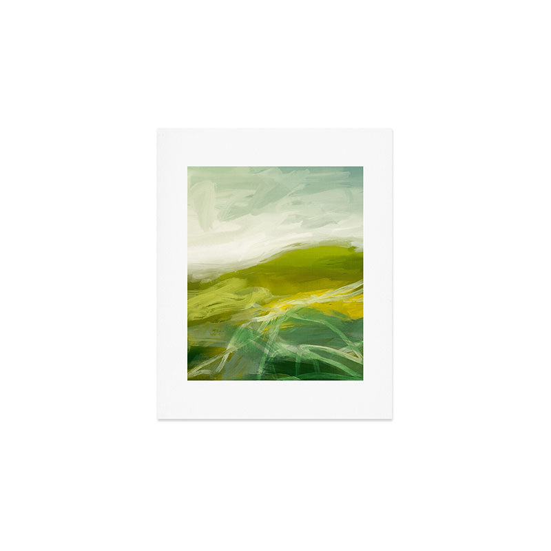 green landscape abstract art Art Print Gallery Image 1