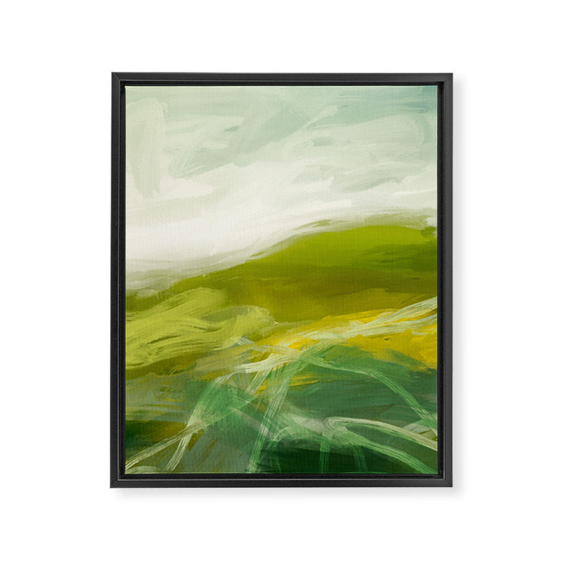 green landscape abstract art Framed Canvas Print Gallery Image 8