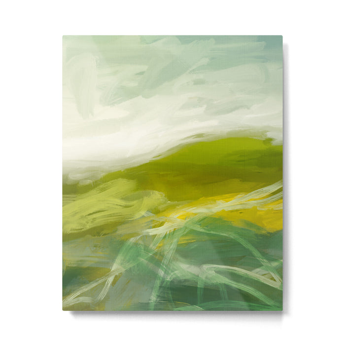 green landscape abstract art Metal Print Gallery Image 1