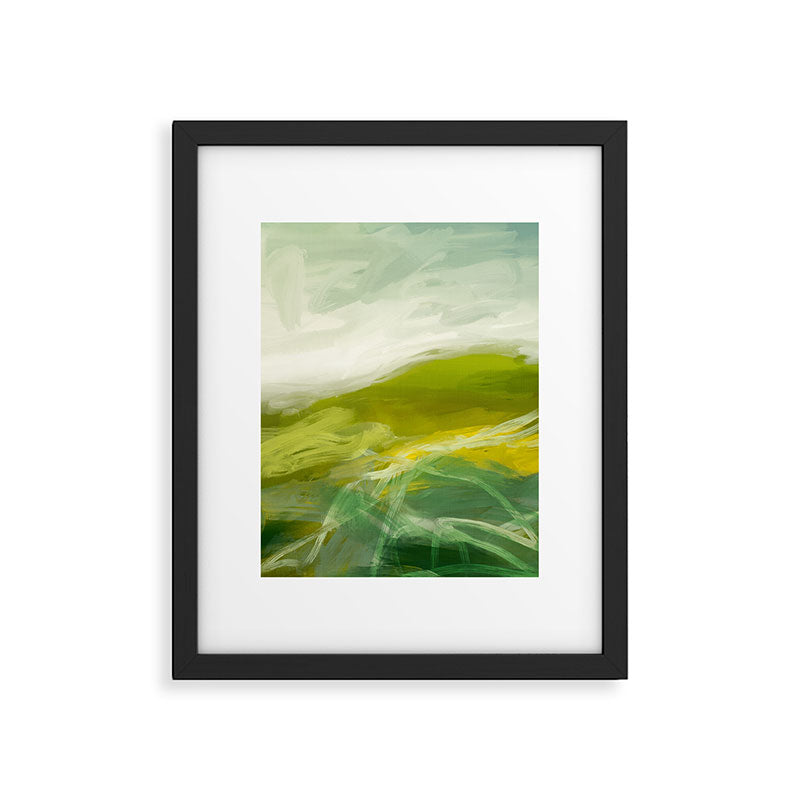 green landscape abstract art Framed Art Print Gallery Image 4