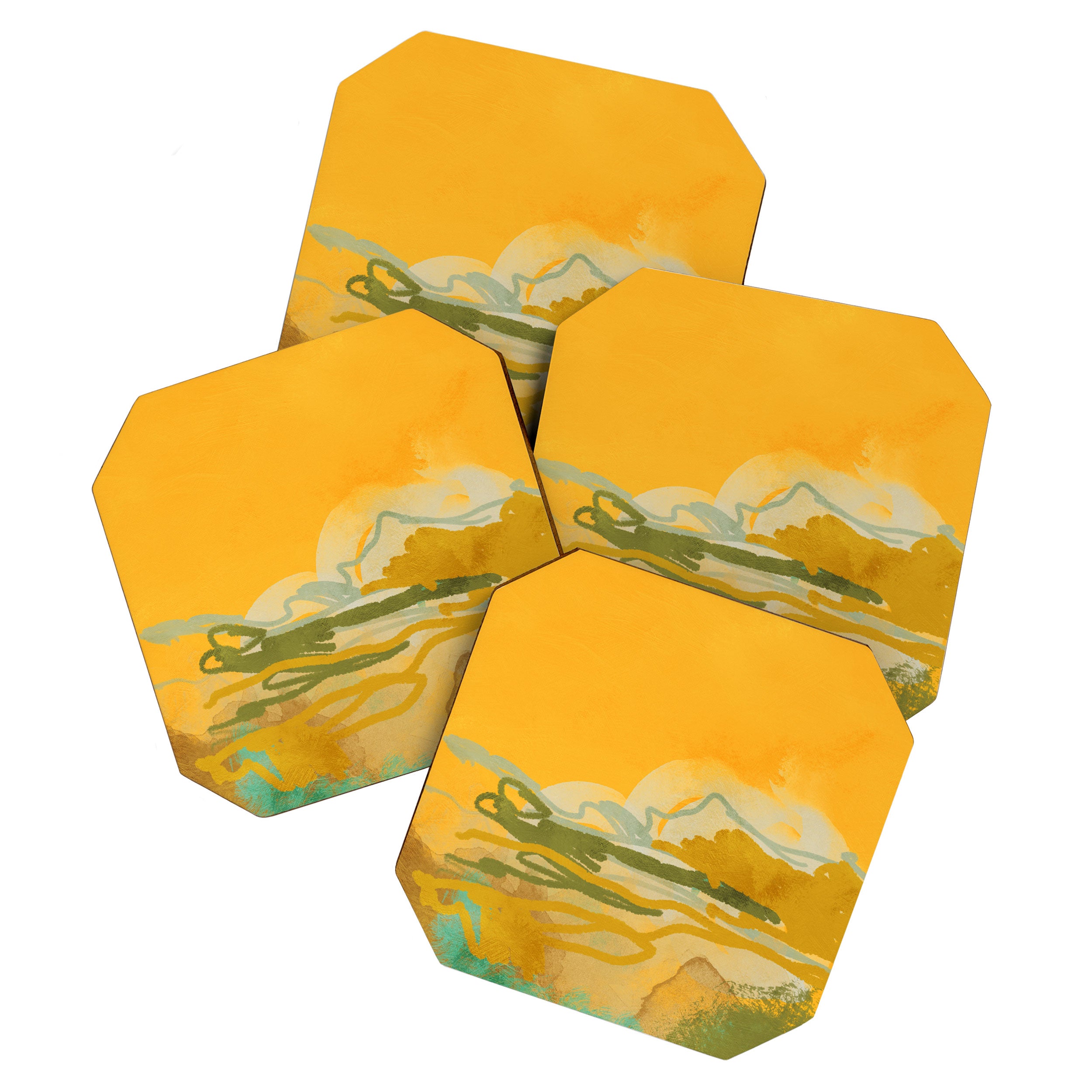 hot summer days landscape abstract Coaster Gallery Image 1