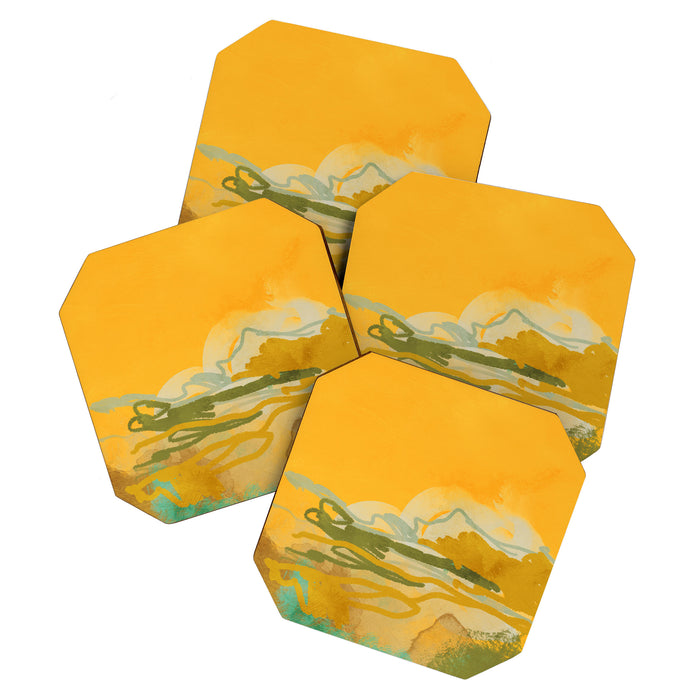 hot summer days landscape abstract Coaster Gallery Image 1