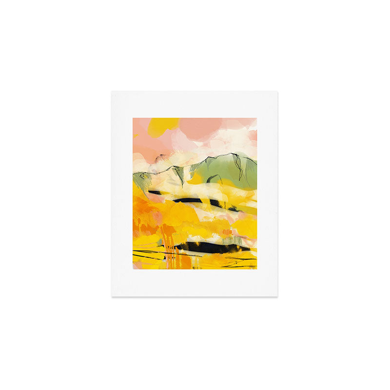 landscape abtract - paysage jaune Art Print Gallery Image 1