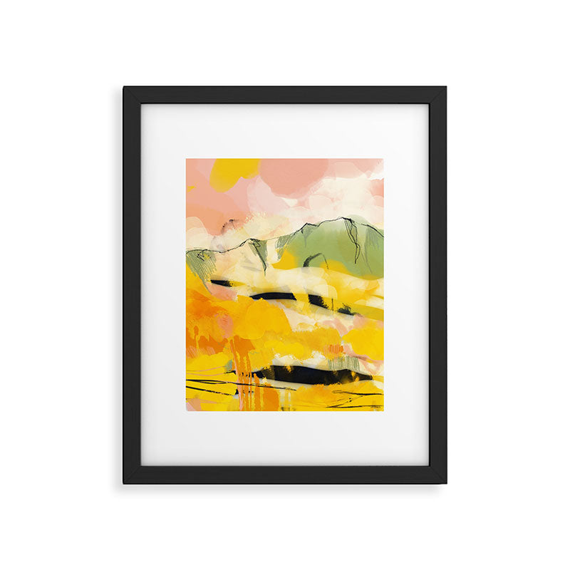 landscape abtract - paysage jaune Framed Art Print Gallery Image 6