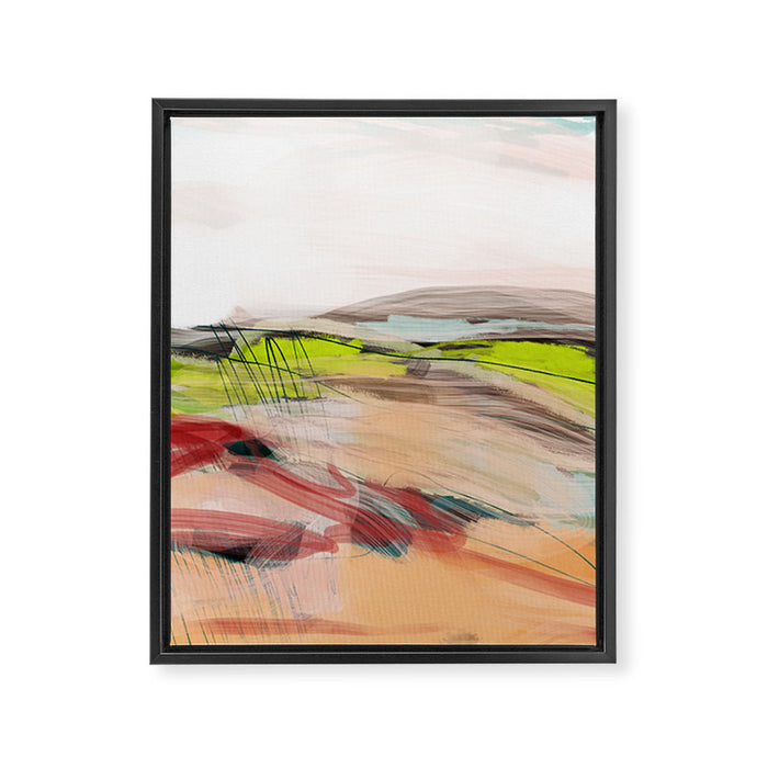 landscape in pastel abstract Framed Canvas Print Gallery Image 1