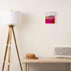 landscape in red with pink abstract art Canvas Print Gallery Image 2
