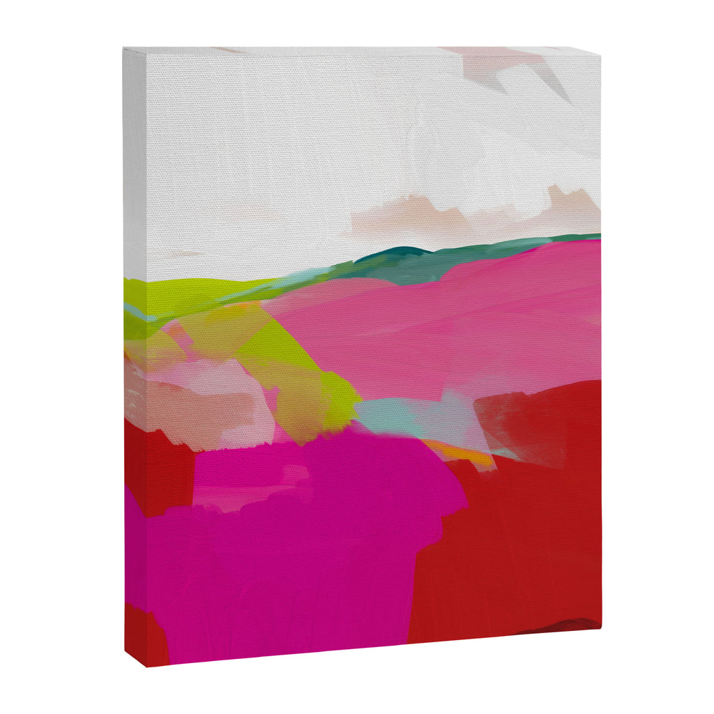 landscape in red with pink abstract art Canvas Print Gallery Image 6