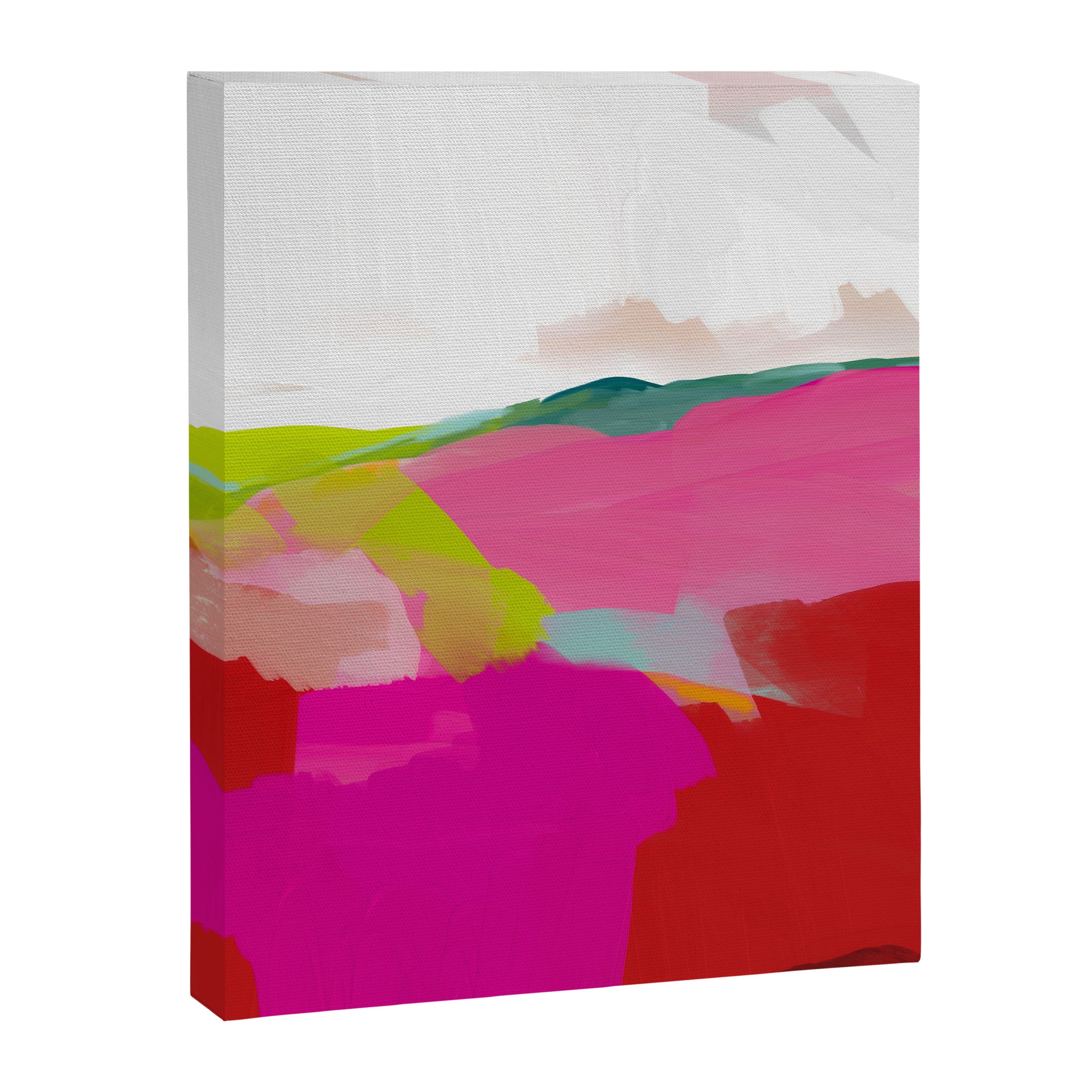 landscape in red with pink abstract art Canvas Print Gallery Image 6