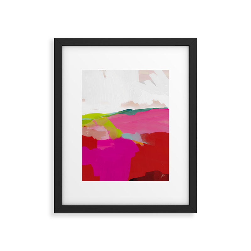 landscape in red with pink abstract art Framed Art Print Gallery Image 5