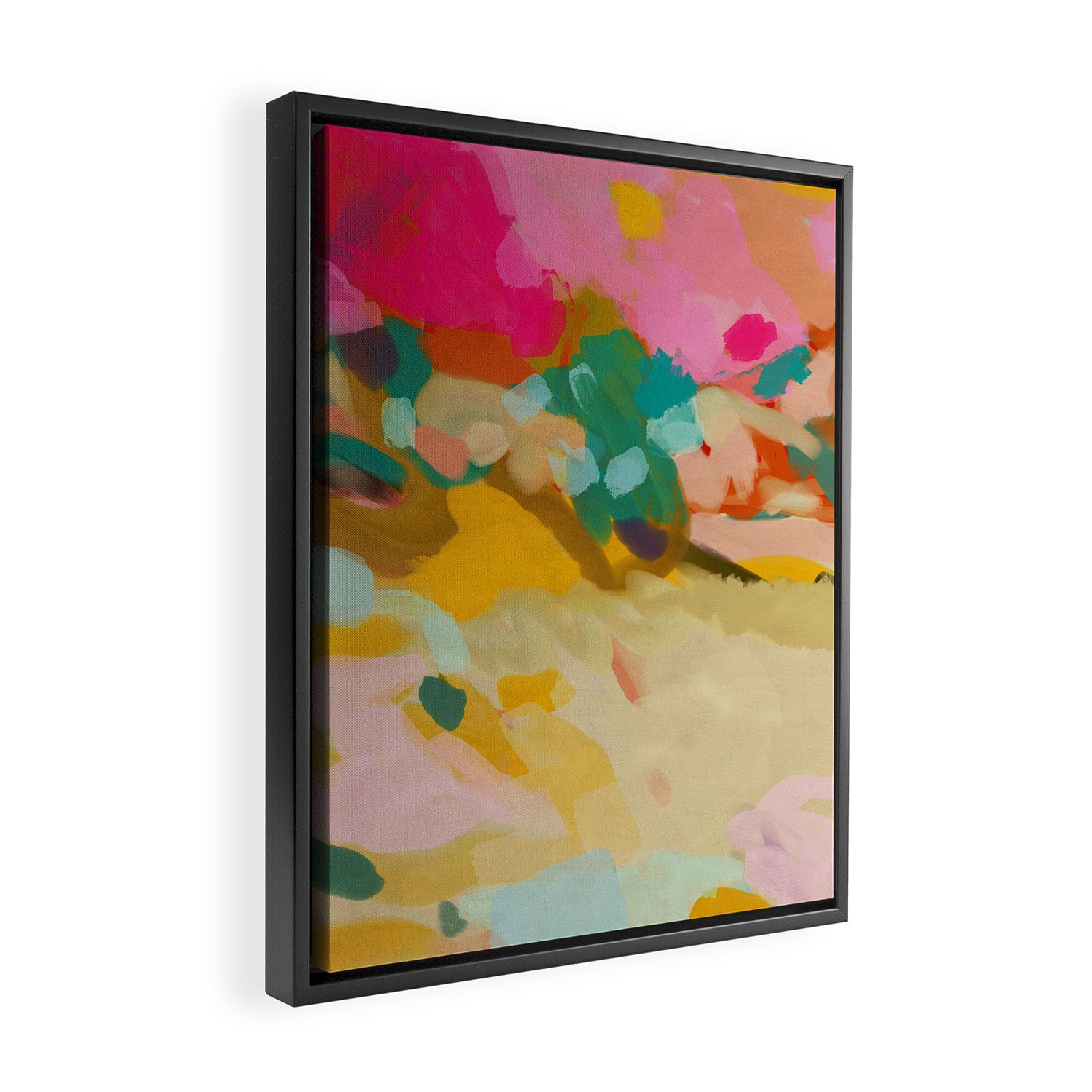 landscape light & pink clouds Framed Canvas Print Gallery Image 2
