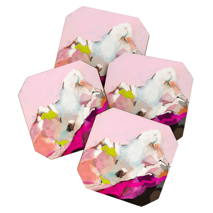 landscape mountain painting abstract Coaster Gallery Image 1