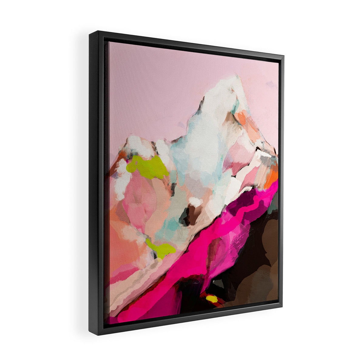landscape mountain painting abstract Framed Canvas Print Gallery Image 2