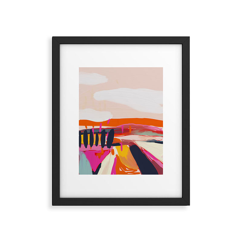 landscape pink peachy abstract Framed Art Print Gallery Image 5