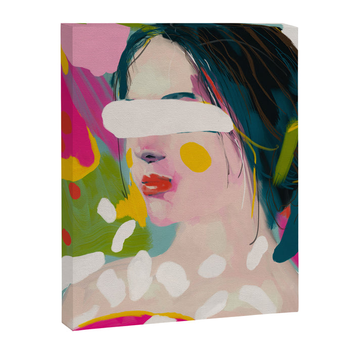 look at me, woman portrait contemporary Canvas Print Gallery Image 1