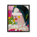 look at me, woman portrait contemporary Framed Canvas Print Gallery Image 8