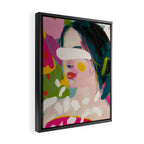 look at me, woman portrait contemporary Framed Canvas Print Gallery Image 2