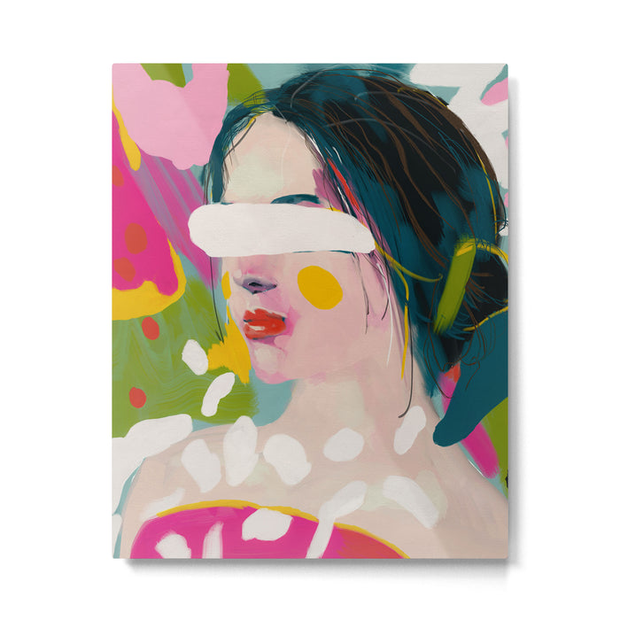 look at me, woman portrait contemporary Metal Print Gallery Image 1
