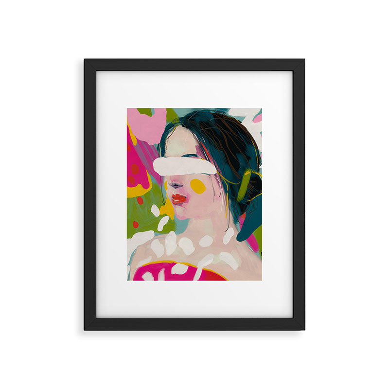 look at me, woman portrait contemporary Framed Art Print Gallery Image 4
