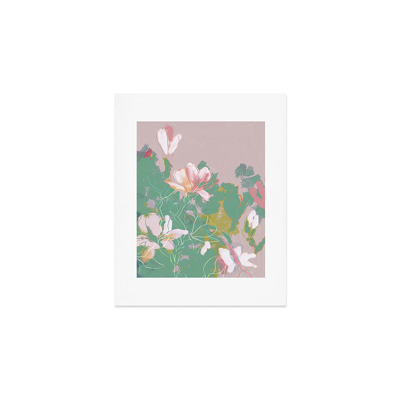 magnolia pastel abstract art Art Print Gallery Image 1
