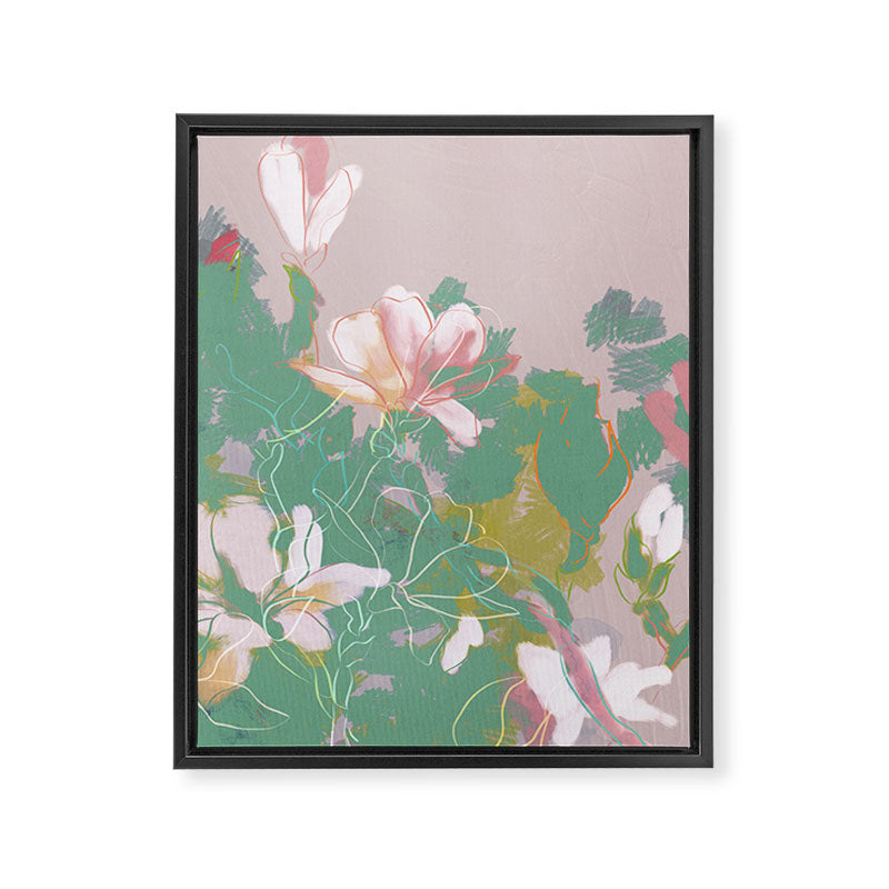 magnolia pastel abstract art Framed Canvas Print Gallery Image 6