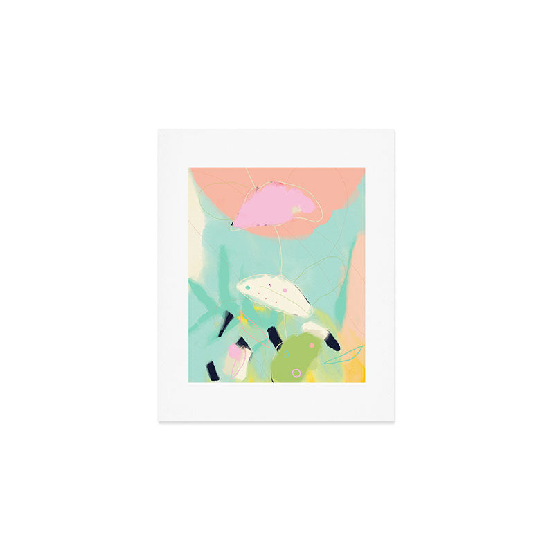 minimal floral abstract art Art Print Gallery Image 1