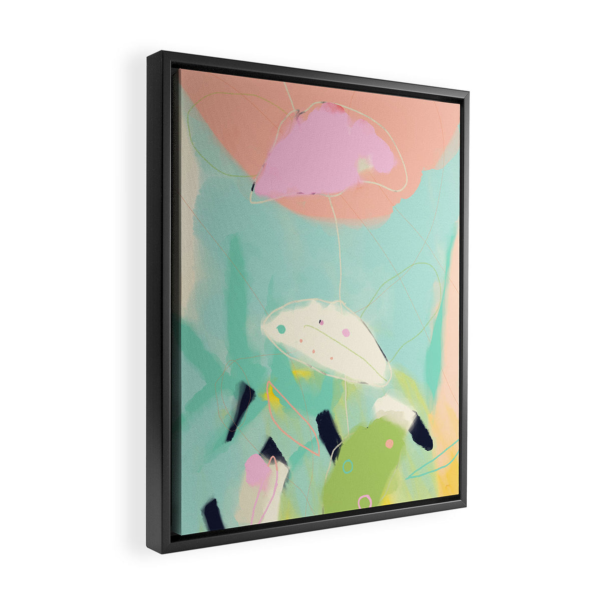 minimal floral abstract art Framed Canvas Print Gallery Image 2