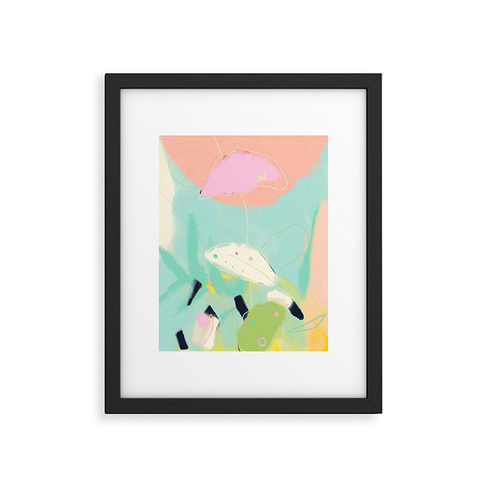 minimal floral abstract art Framed Art Print Gallery Image 1